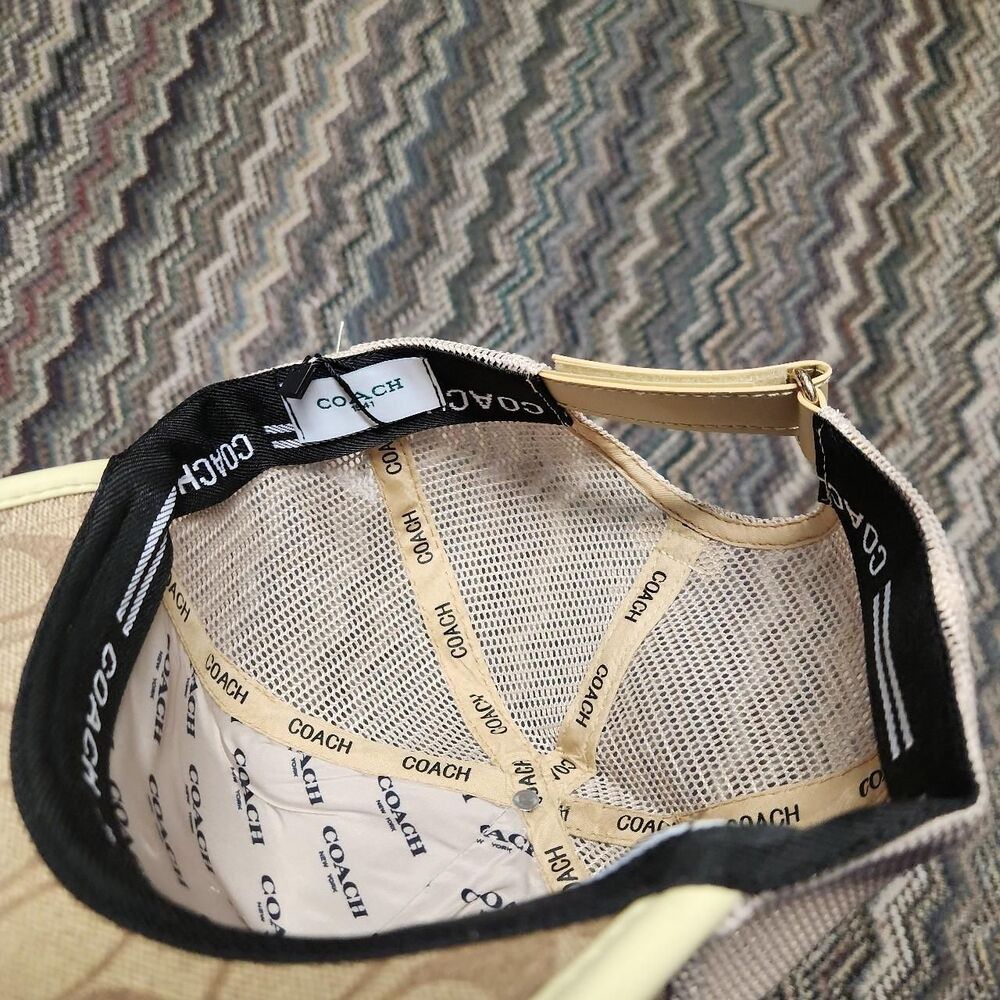 Coach Men's Tan and Cream Hat - Picture 4 of 8